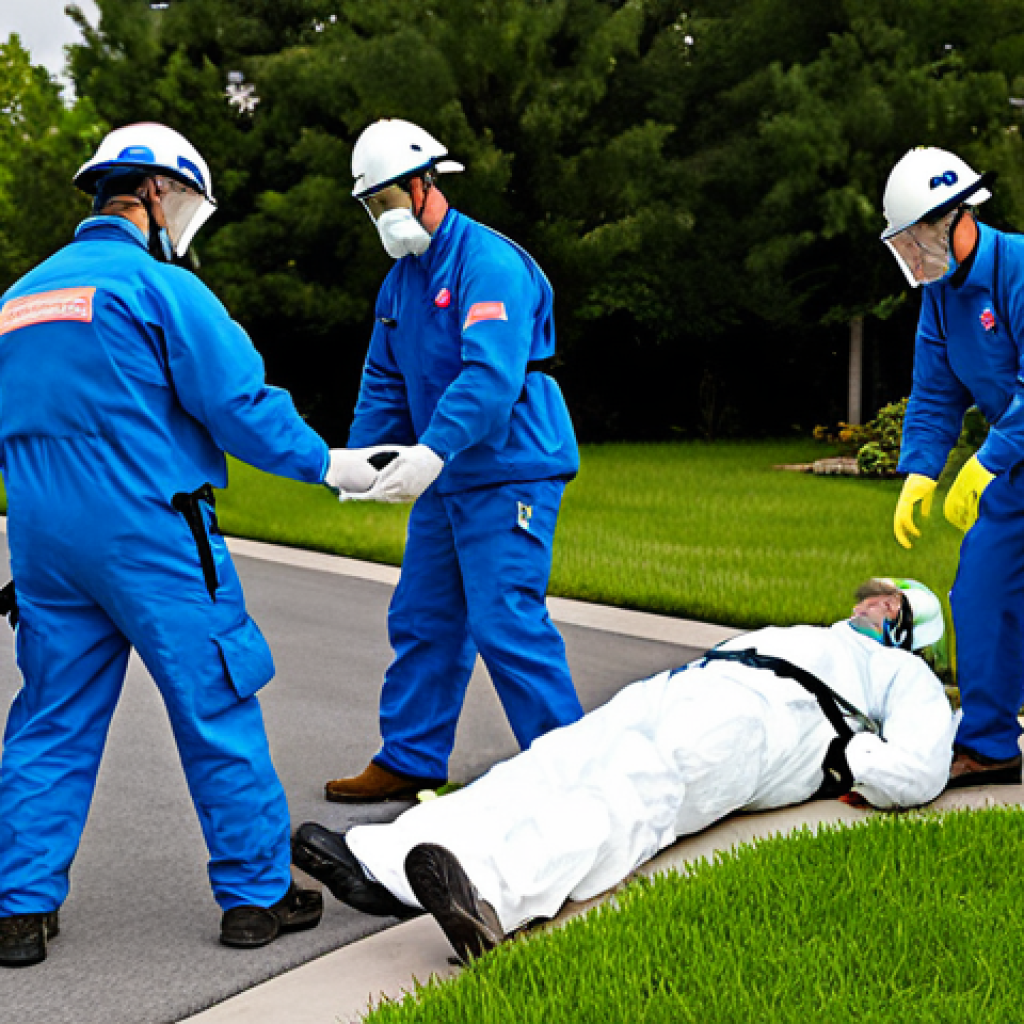 Disaster Response Training Simulation**

"A professional emergency response team participating in a disaster simulation exercise in a suburban environment, fully clothed in appropriate gear, practicing evacuation procedures and first aid, safe for work, perfect anatomy, natural proportions, dynamic composition, professional photography, high quality, family-friendly."

**