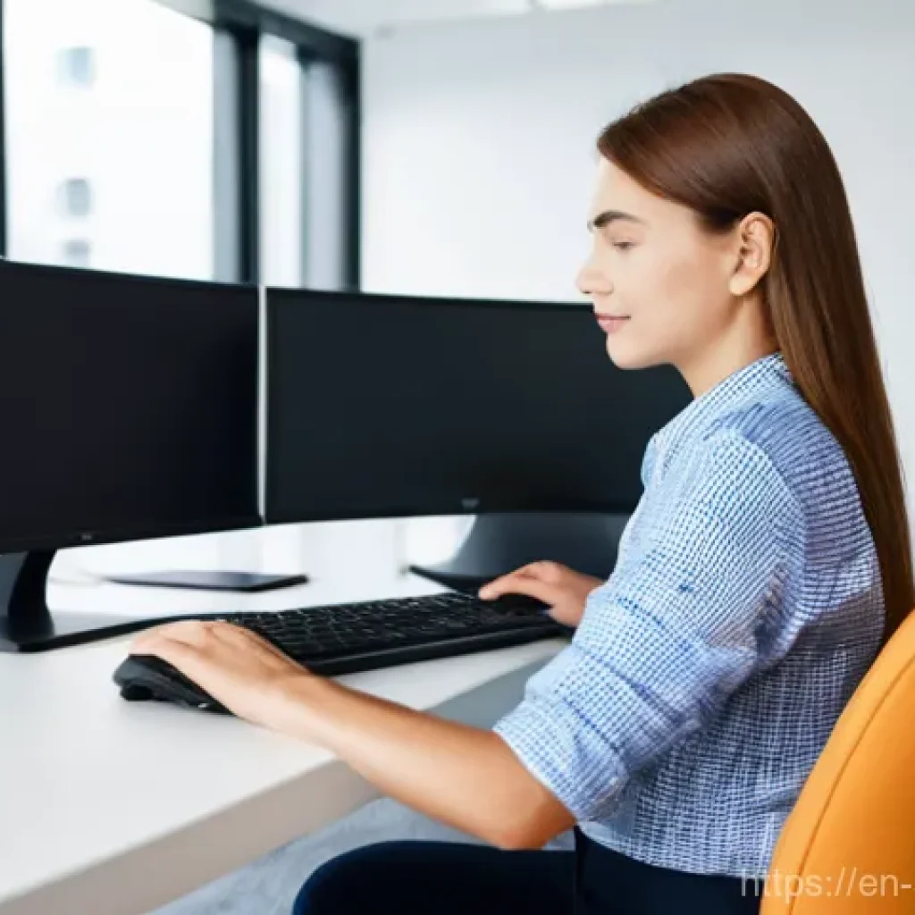 현장 실습생을 위한 안전관리 입문 - **Prompt 1: Ergonomic Workspace and Digital Well-being**
    "A young, diverse intern (appearing aro...
