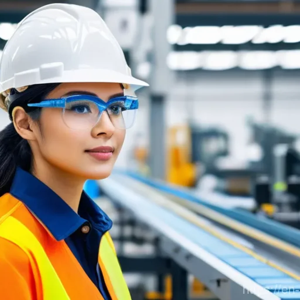신입 안전관리자를 위한 업무 적응법 - **Prompt 1: Immersive Observation on the Factory Floor**
    "A diligent female Safety Officer, dres...